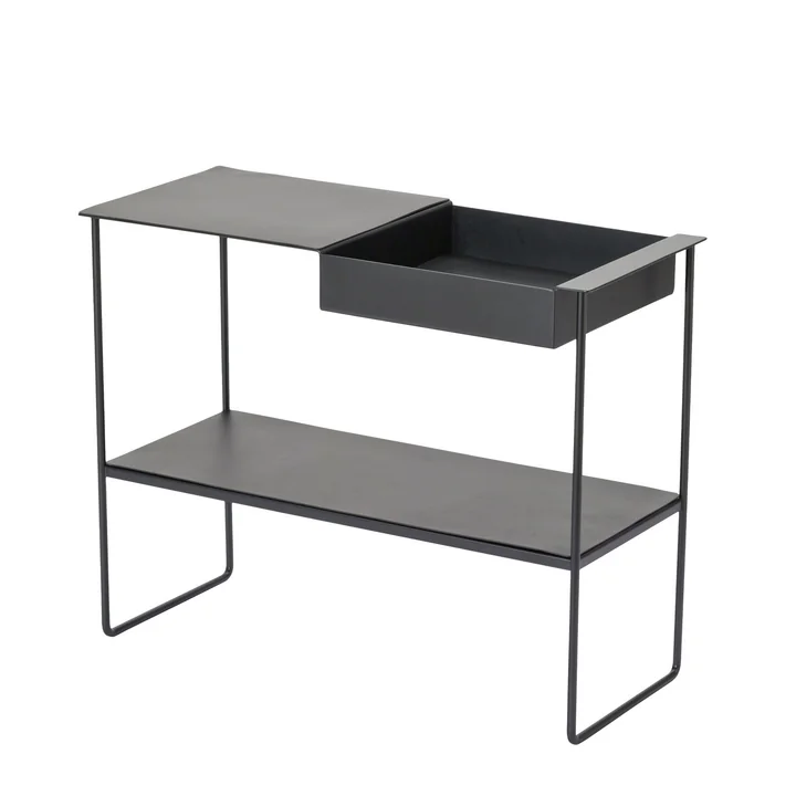 Lind DNA - Konsolentisch mit Tablett, Stahl schwarz / Bull schwarz
