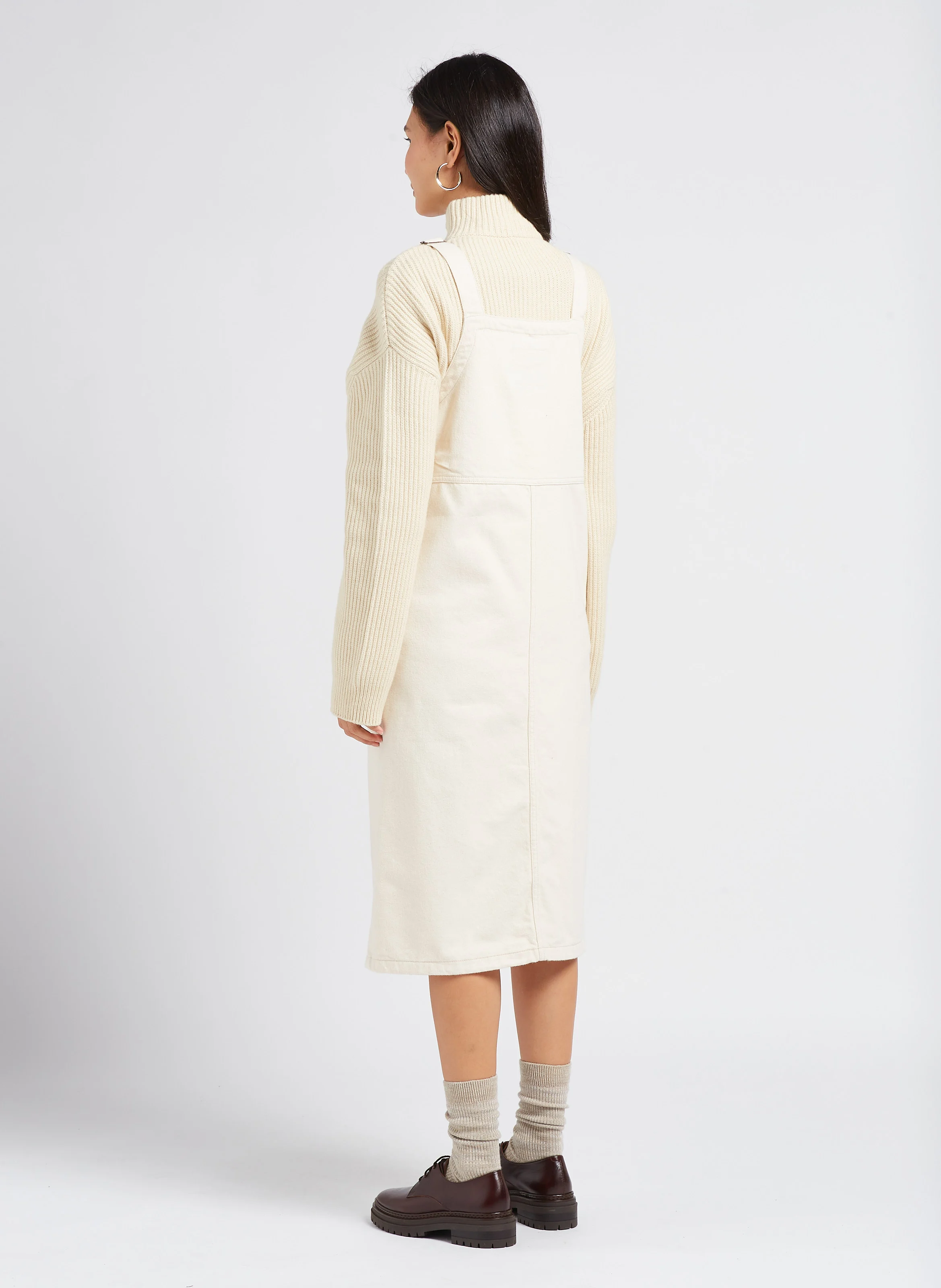 PULL ETOLE - Pull col montant zippé en laine mélangée | Blanc