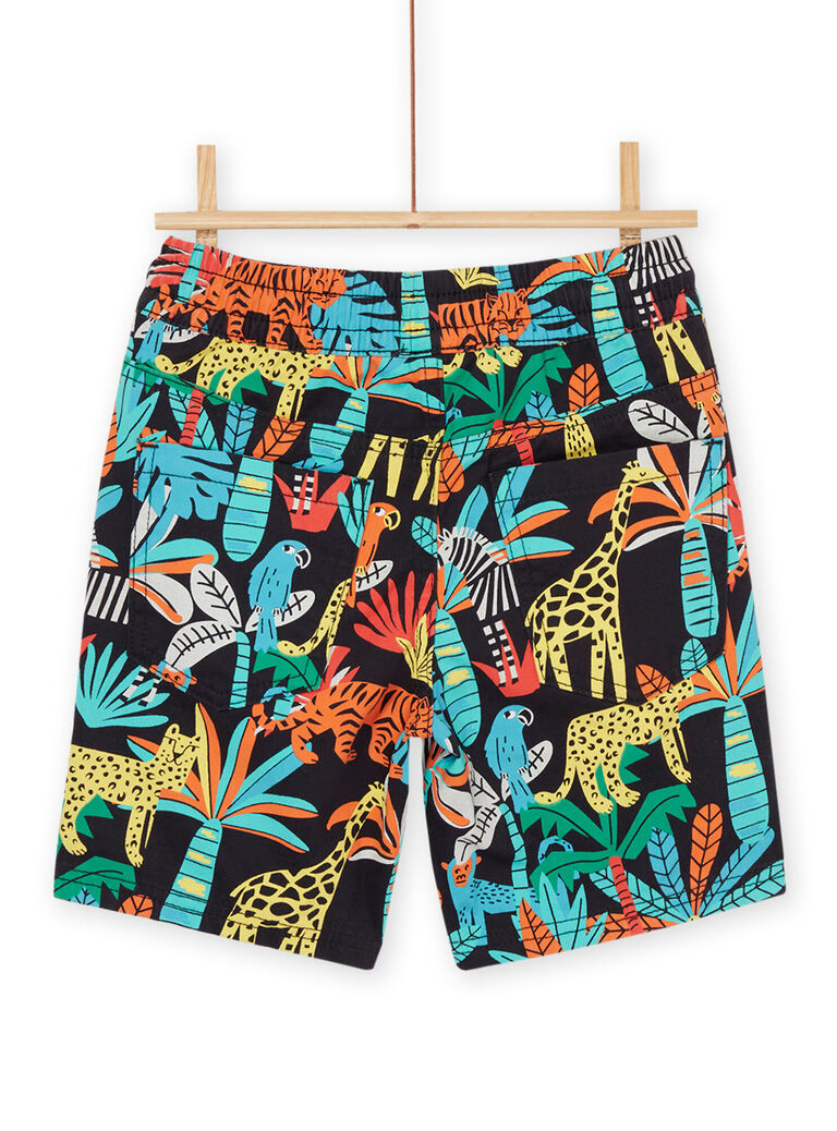Bermuda noirine à imprimé jungle multicolore