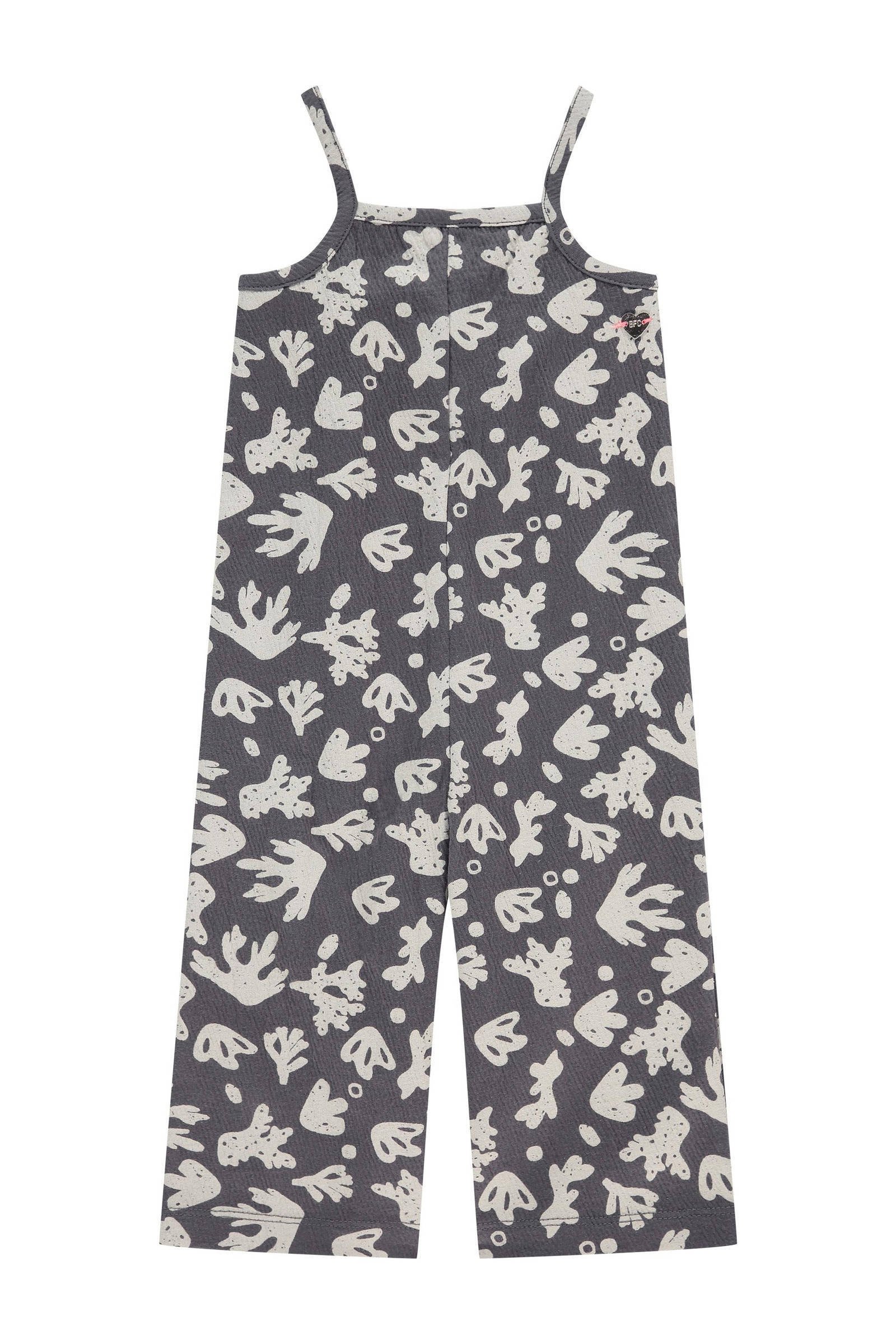 Babyface jumpsuit met all over print grijs/wit