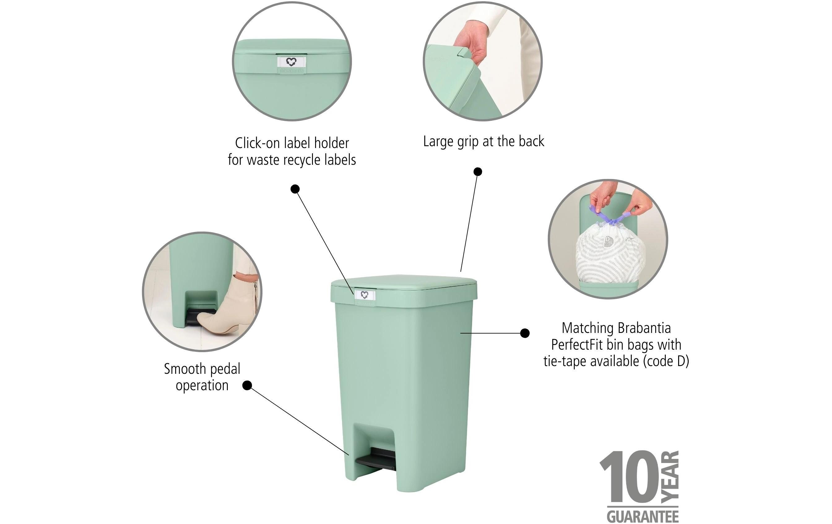 Recyclingbehälter StepUp 16 l, GrünTreteimer für Recycling Materialien