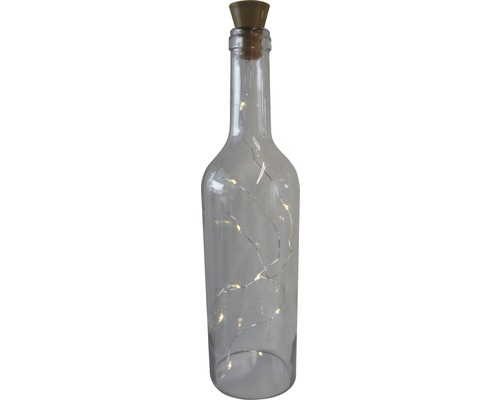 Set van 6 fleslampjes, Lafiora lichtsnoer, 6 LED's, kurkvormig, warm wit, inclusief batterij en zonnecel