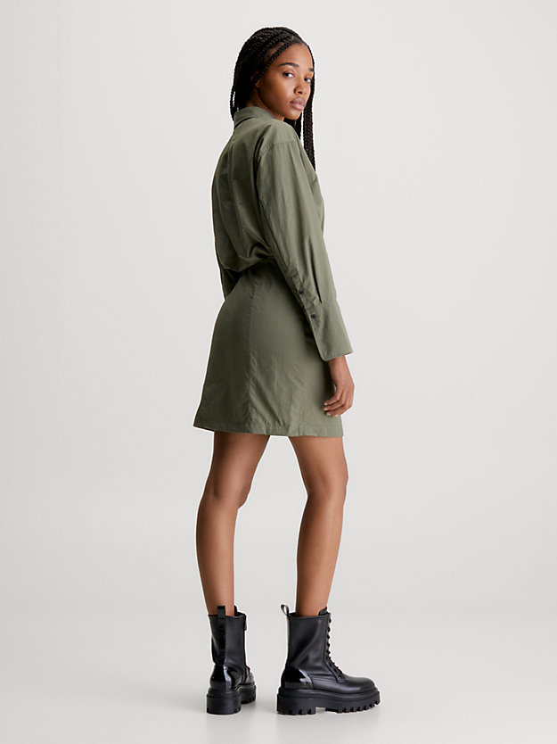 Vestido camisa de nylon macio
