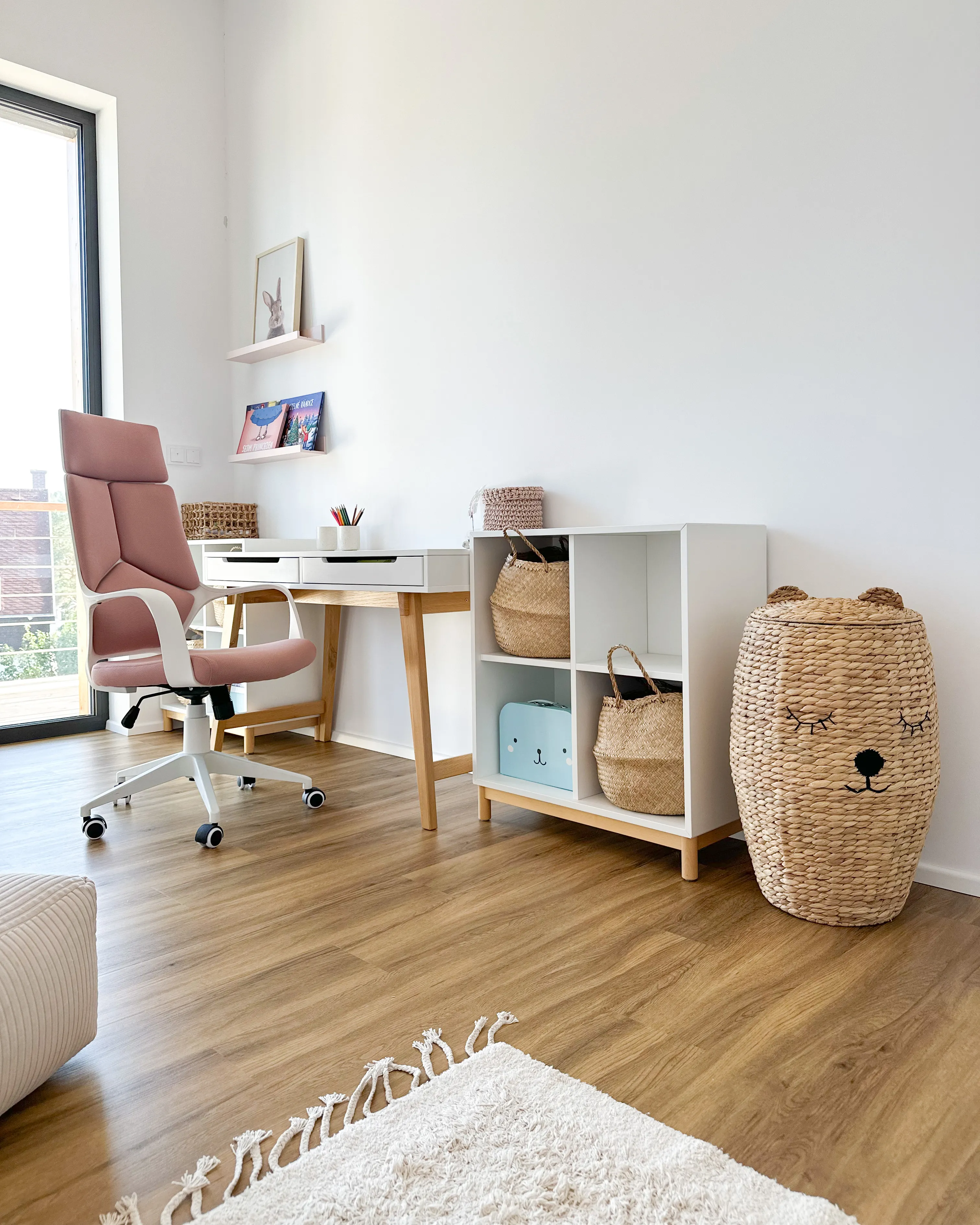 Kindermand Teddybeer SAMBUR Wicker Natuurlijk