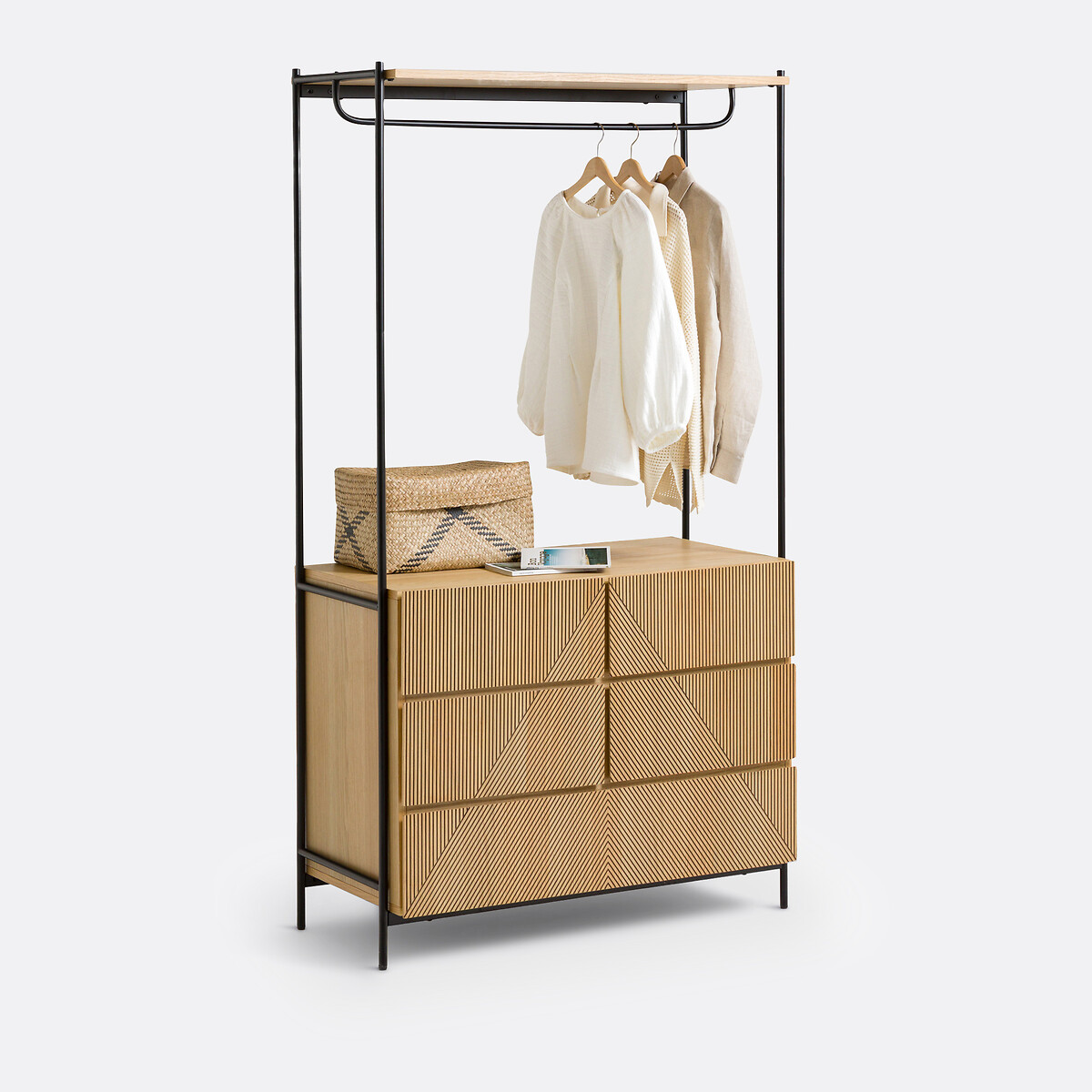 LA REDOUTE INTERIORS<br>Módulo de vestir, área para pendurar roupas + 5 gavetas, Lodge