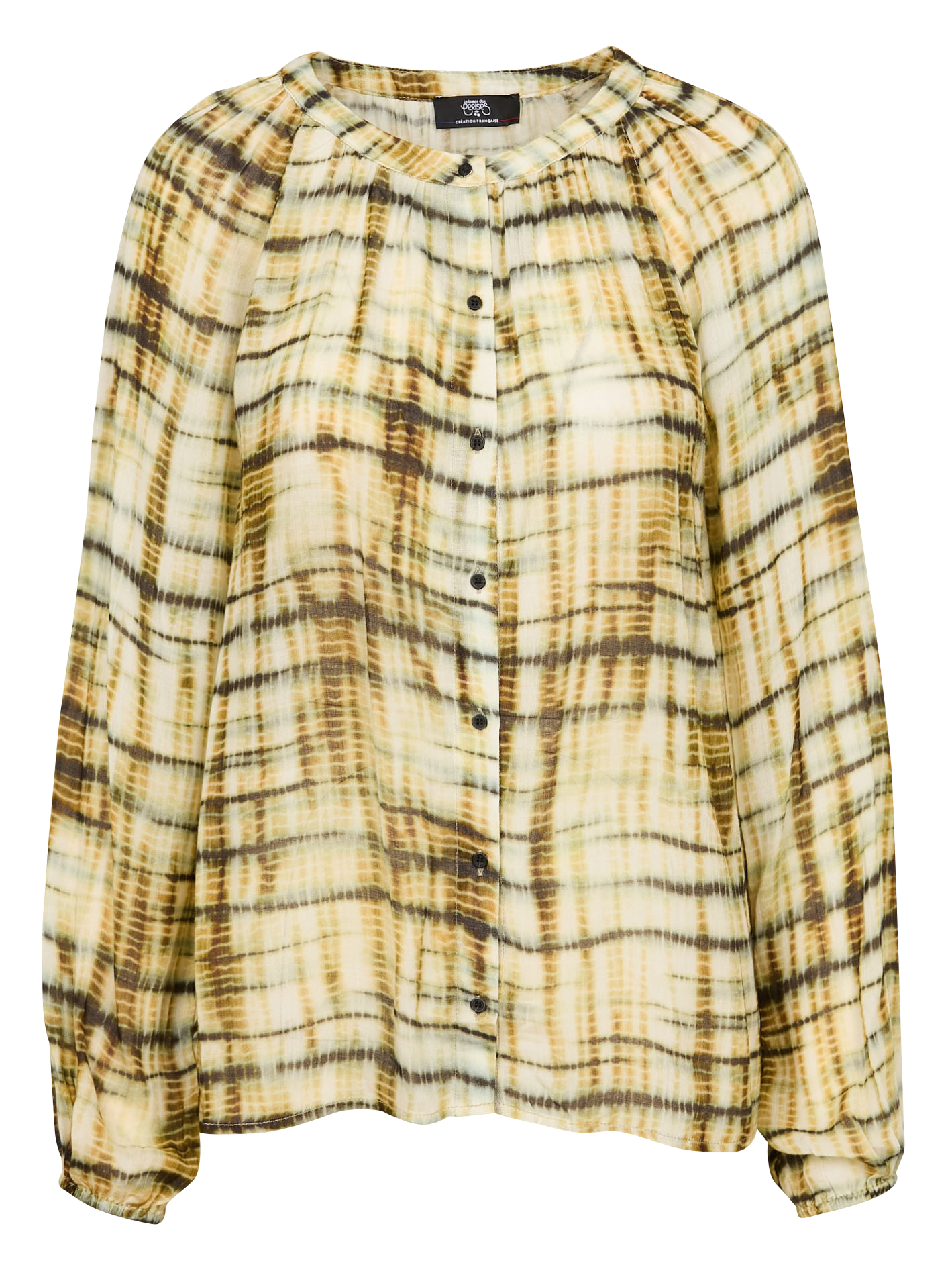 DYANA - Chemise ample col rondimprimée| Jaune