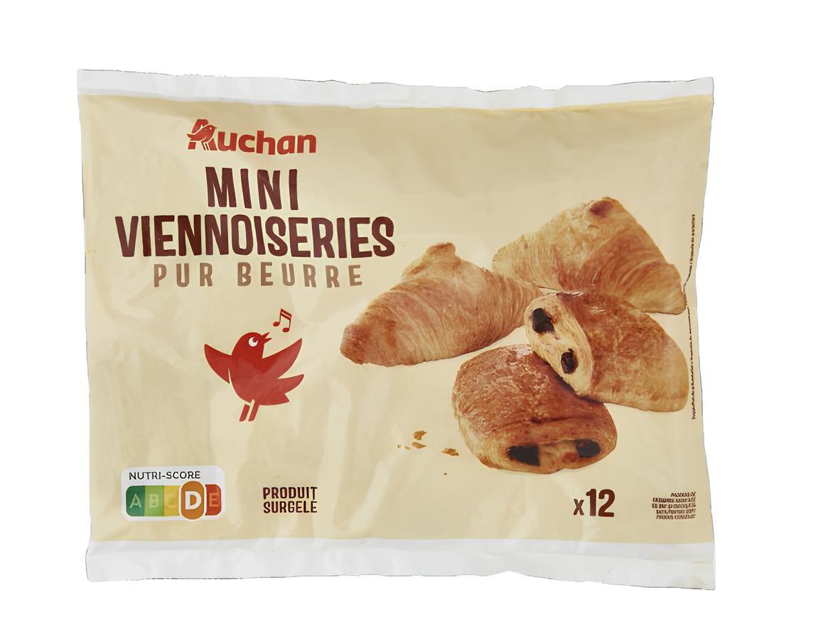 MINI CROISSANTS E PÃO CHOCOLATE AUCHAN COM MANTEIGA PURA 12UN 300G