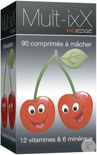 ixX Pharma Mult-ixX Kidz Croissance/Immunité 12 Vitamines/6 Minéraux/Vitamine D3 90 Comprimés