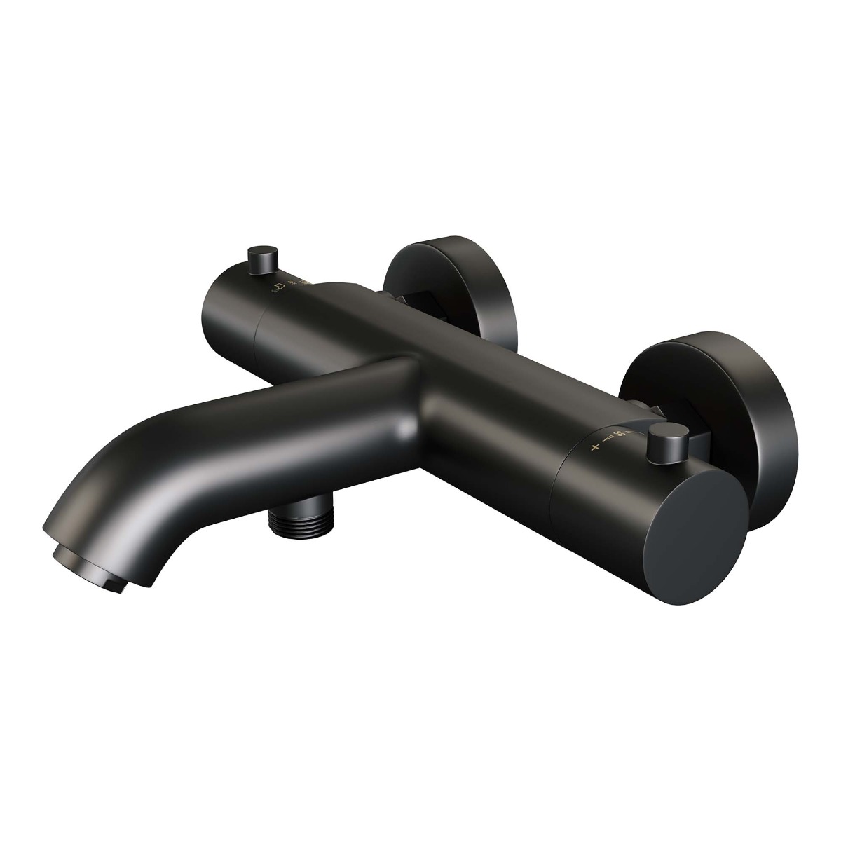 Brauer Black Edition thermostatische badkraan met wandhouder en 3 standen handdouche mat zwart