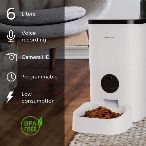 Alimentador automático para animais de estimação Mellerware Petto, branco