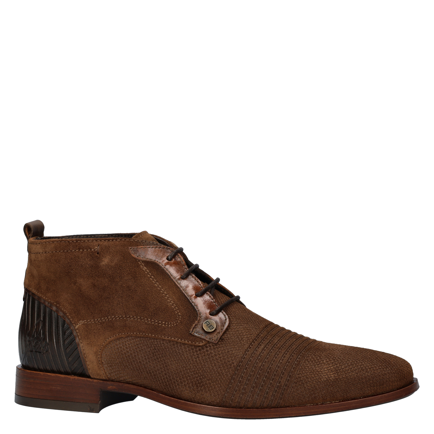 Grand Suede heren hoge nette schoen Rehab Cognac