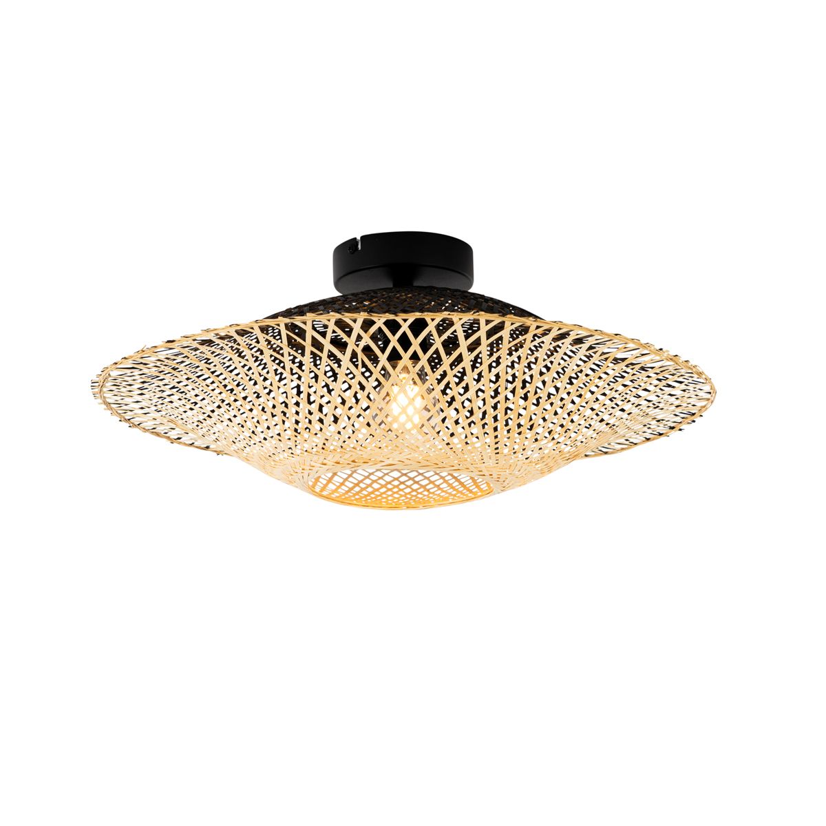 Oosterse buiten plafondlamp bamboe 50 cm IP44 - Rina