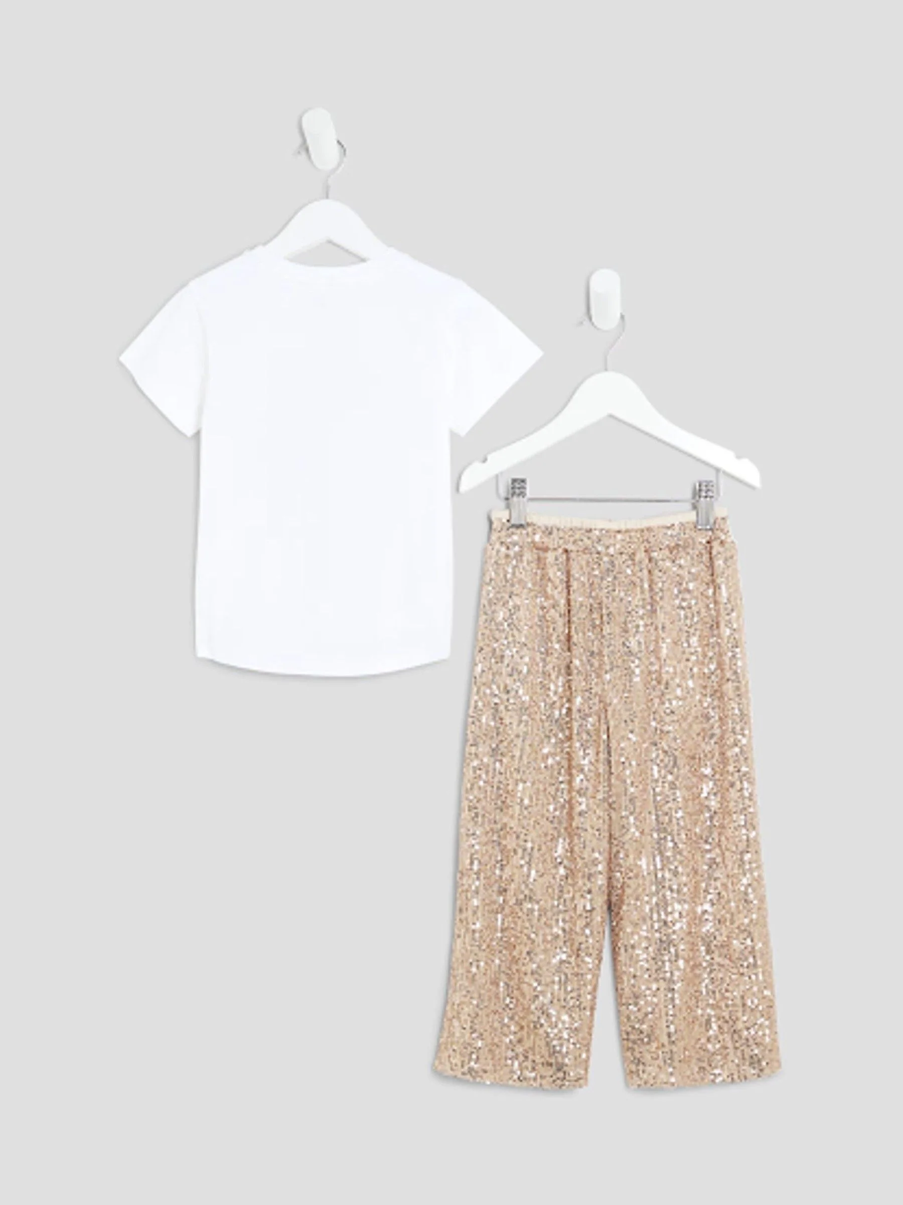 River Island Meisjes Dancin Queen Pailletten T-shirt & Broekenset