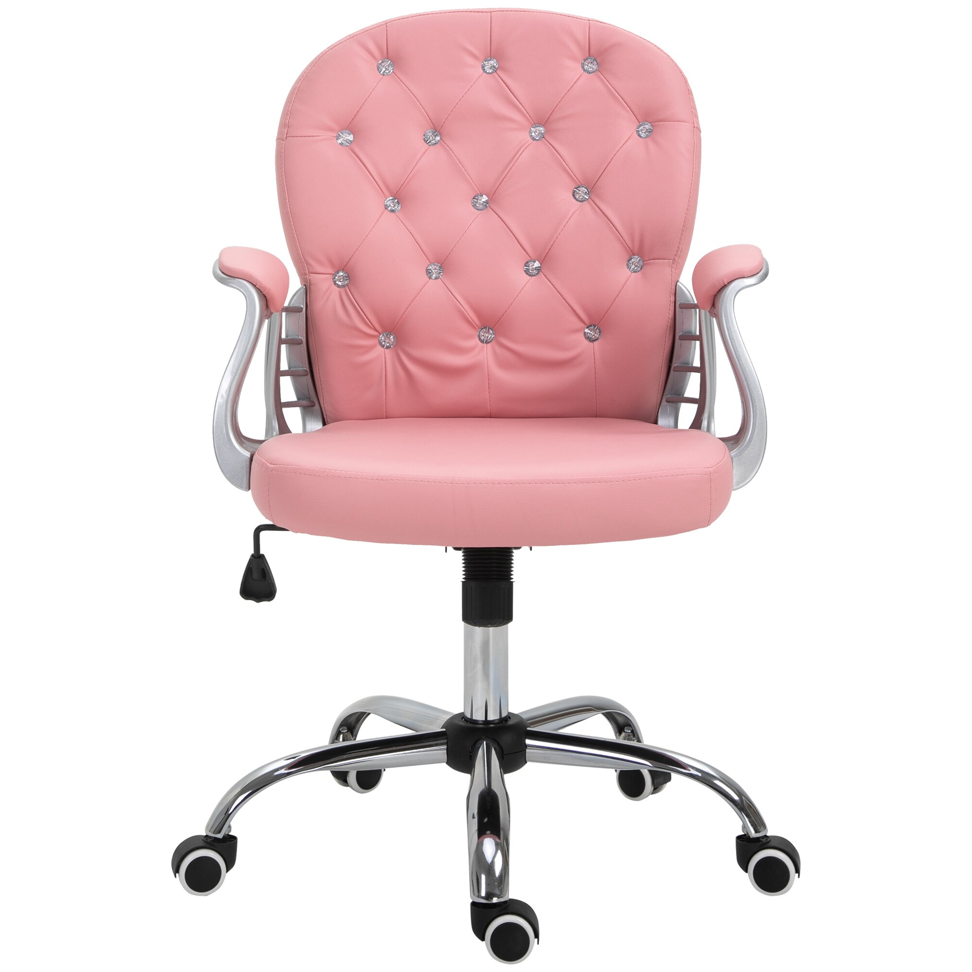 Vinsetto Drehstuhl im eleganten Design rosa 59,5 x 60,5 x 95-105 cm (LxBxH)