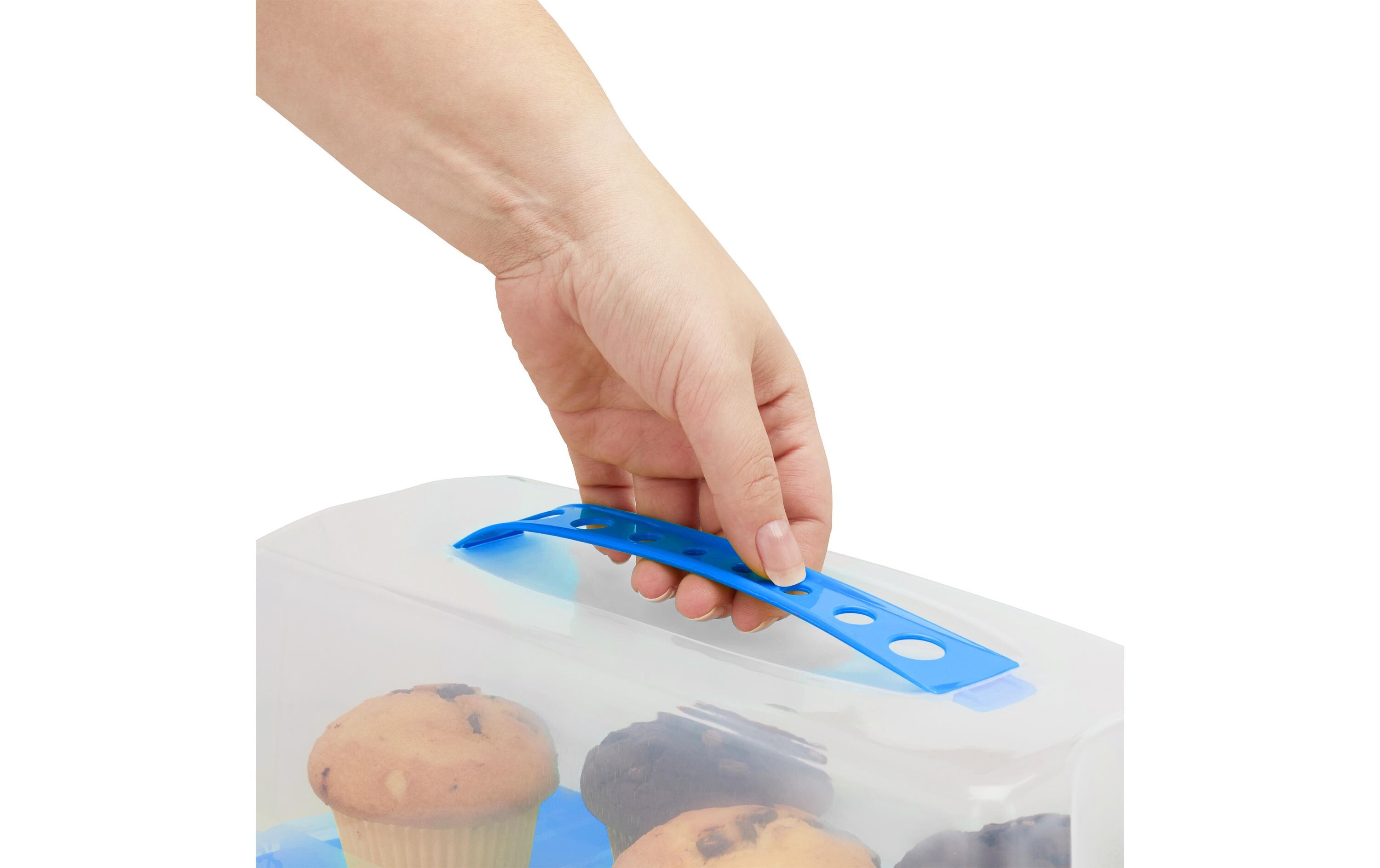 Cakebutler Blau/TransparentKuchenträger mit abnehmbarer Haube