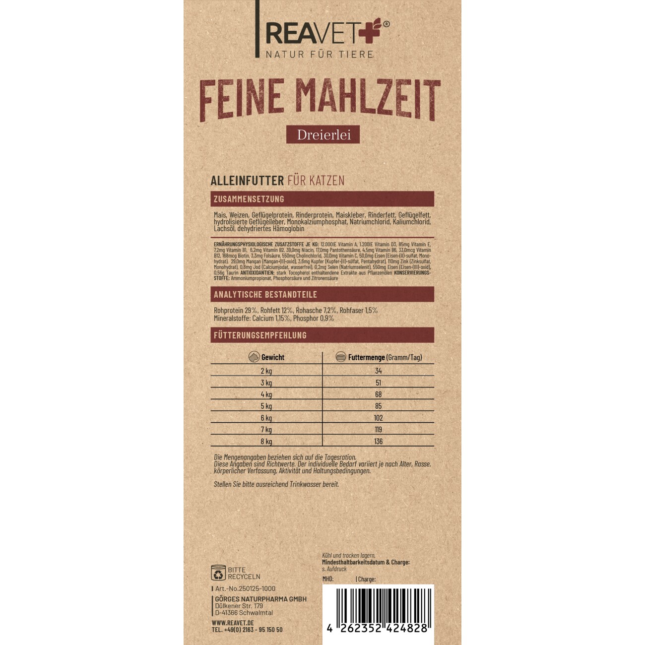 REAVET Trockenfutter Feine Mahlzeit - Dreierlei 1kg