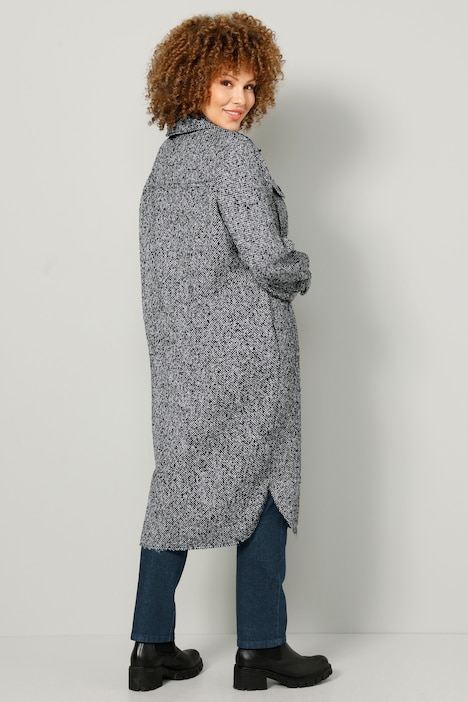 Long-Hemdjacke, Hemdkragen, Langarm