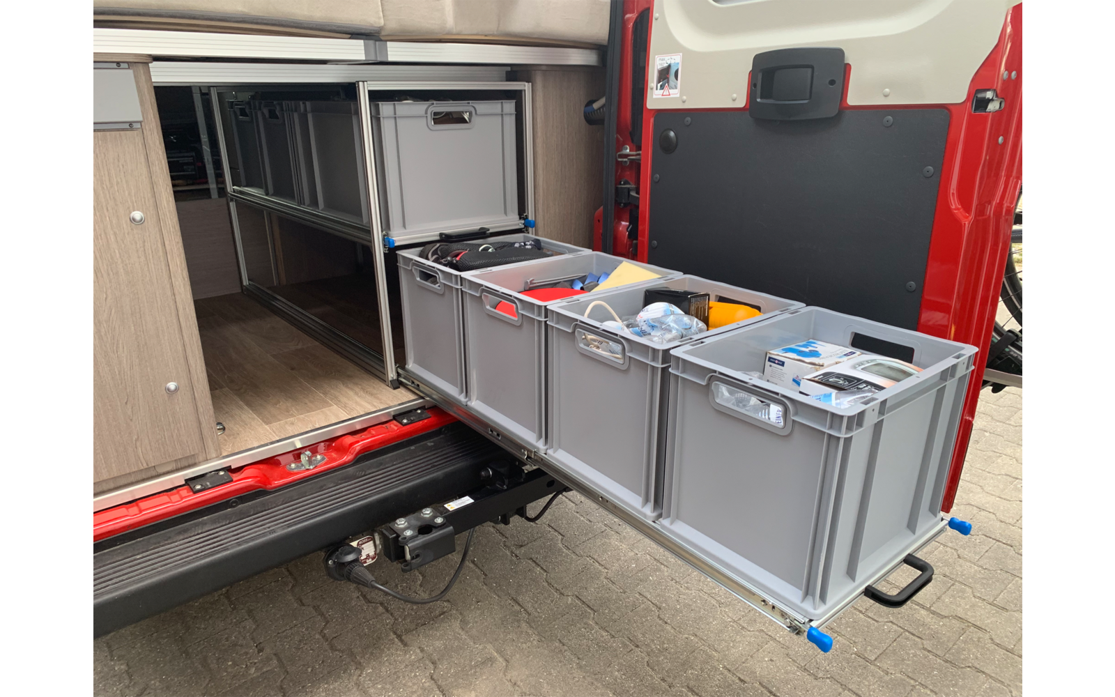 SYS-RACK Kastenwagen Heckauszug Regal-System 124 x 49 x 60,5 cm