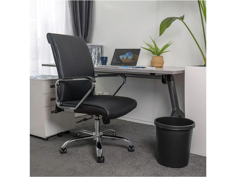 Contini Bürostuhl Comfort Schwarz Drehbarer Stuhl mit Armlehnen