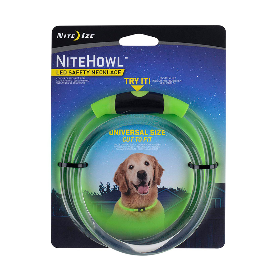Coleira LED verde Nite Ize Nite Howl para cães