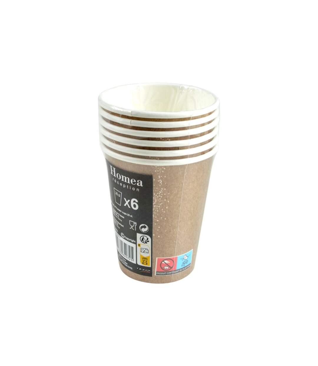 Paris Prix - Lot De 6 Gobelets En Carton stardust 25cl Marron