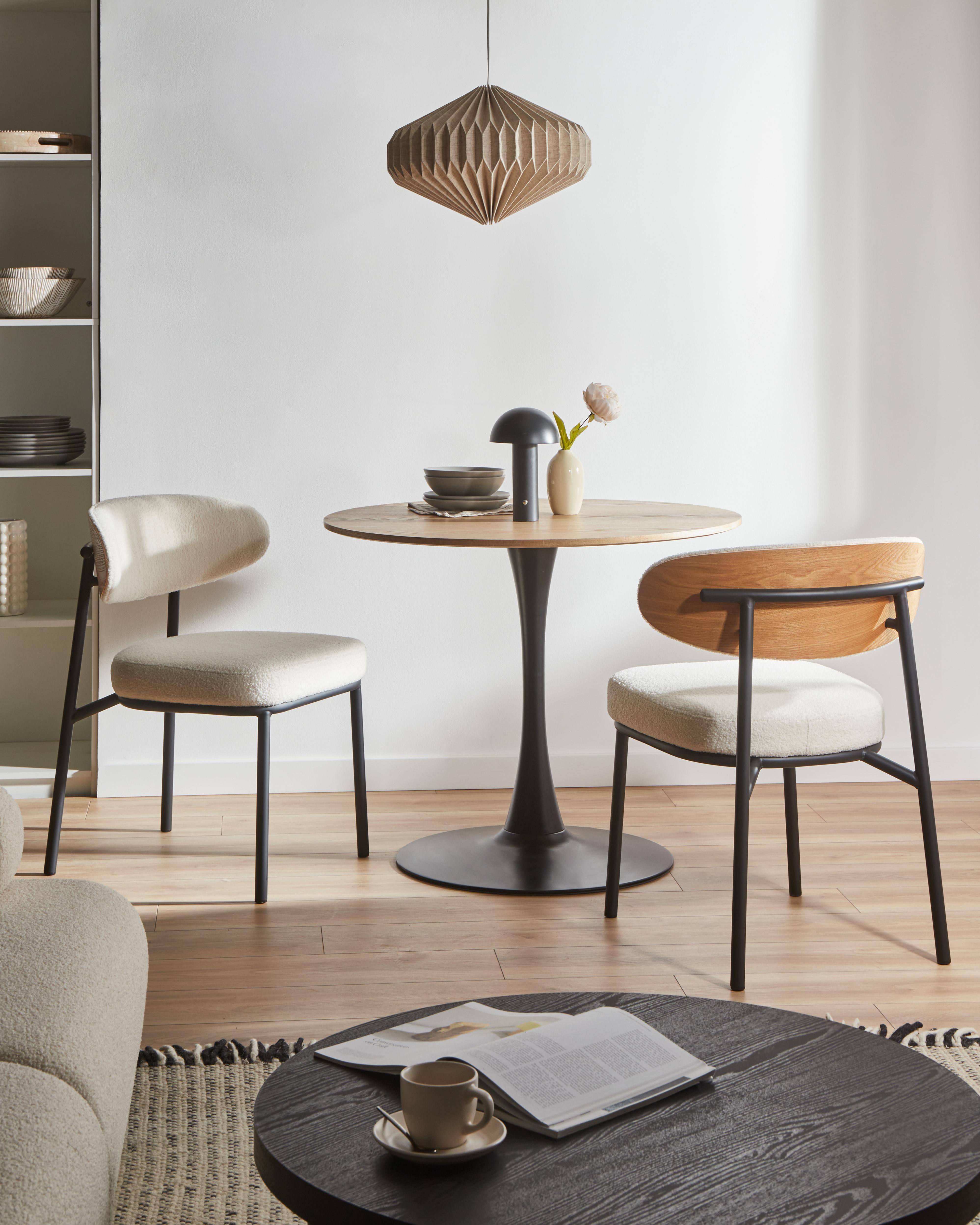 Set van 2 eetkamerstoelen WINTON Bouclé Gebroken wit