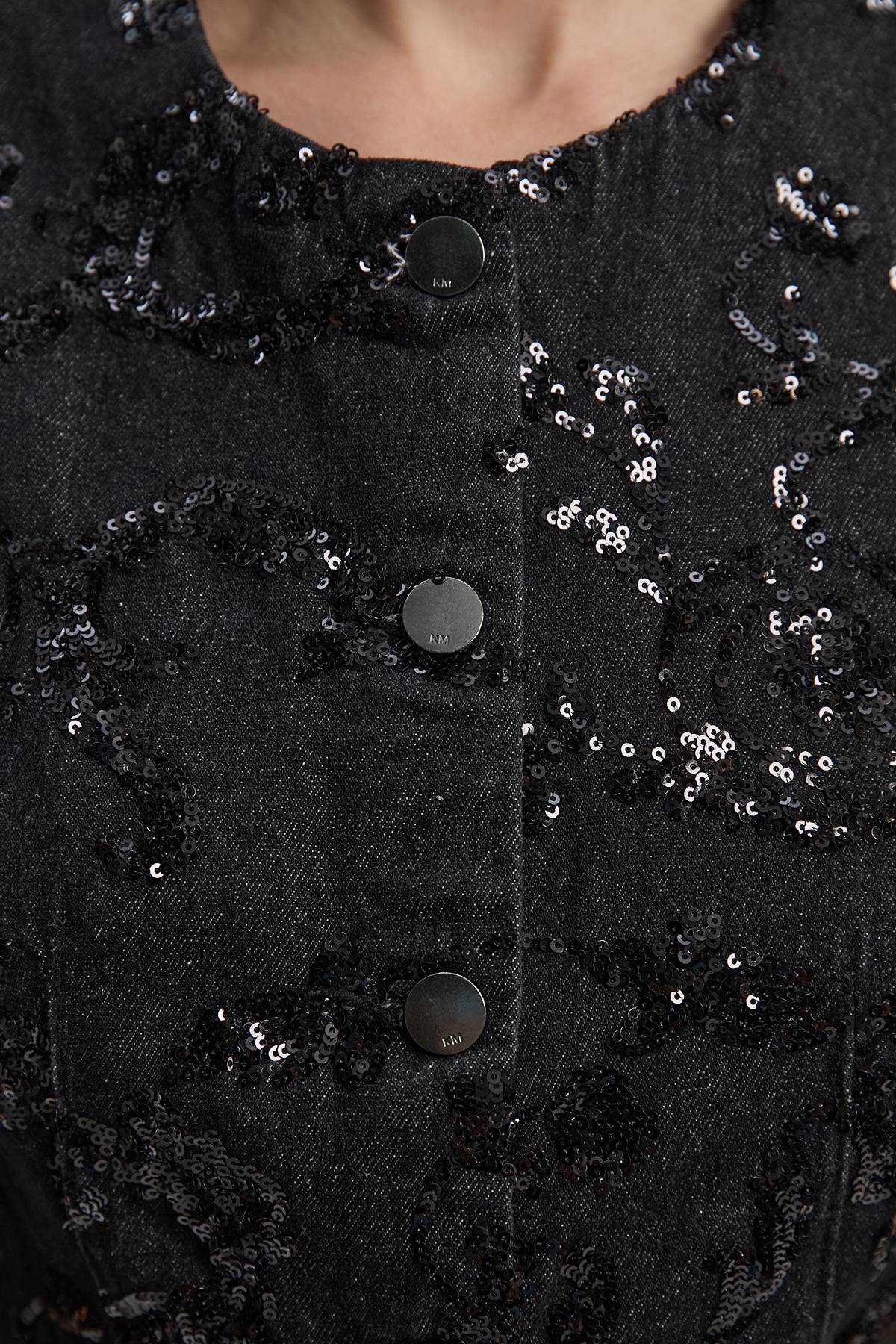 KarenMillen Gilet en Jean à Sequins