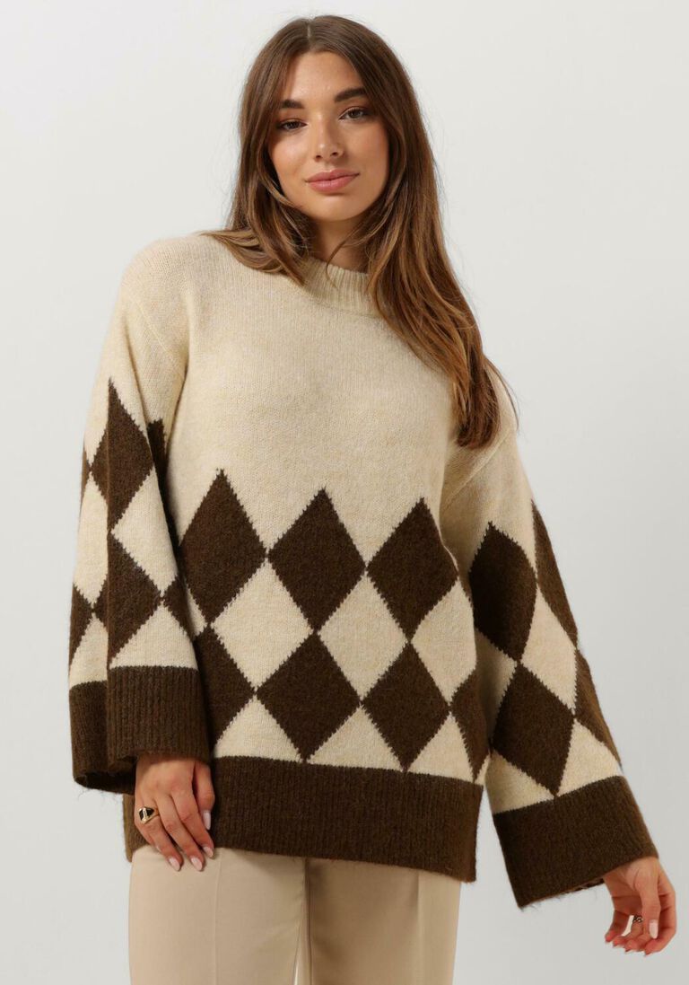 OBJECT zand object trui objperla geromia knit pullover