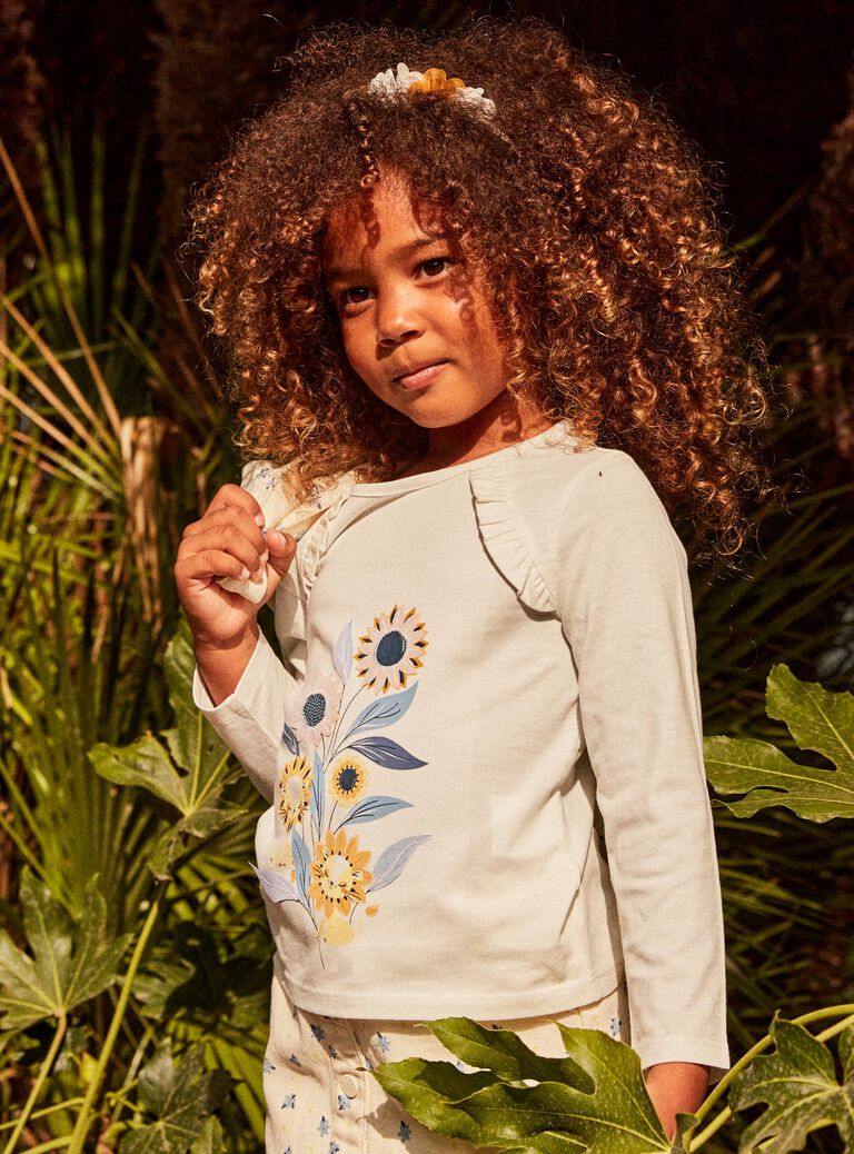 T-shirt écru tournesols