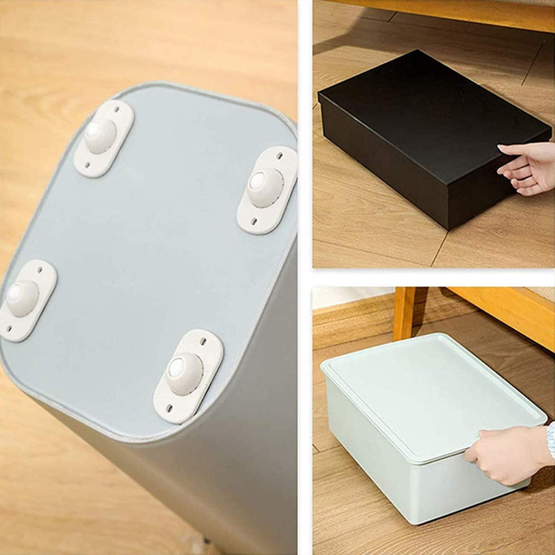 (4er Set) Kugelrollen 360° Grad Möbel Räder Boden Schutz mit Klebepads - Weiss