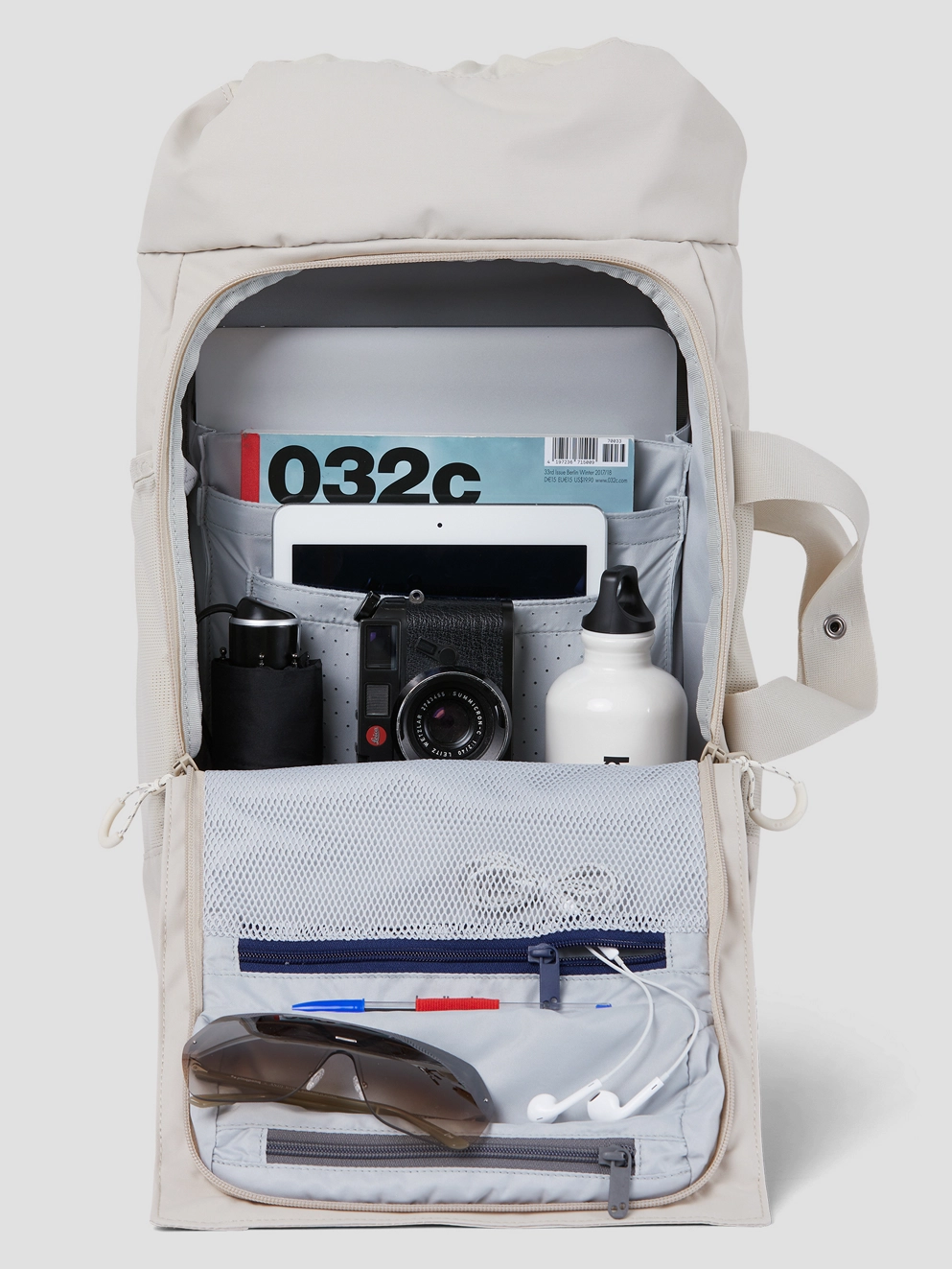 pinqponq Blok Medium Backpack cliff beige