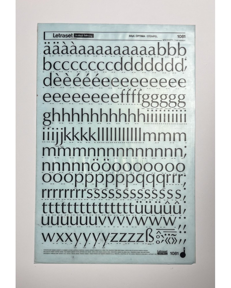 letraset-1081- OPTIMA - 84pt
