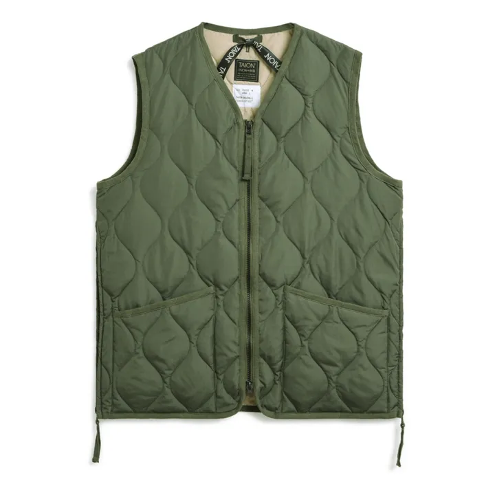 Taion Veste Zippée Sans Manches Military Unisexe | Vert olive