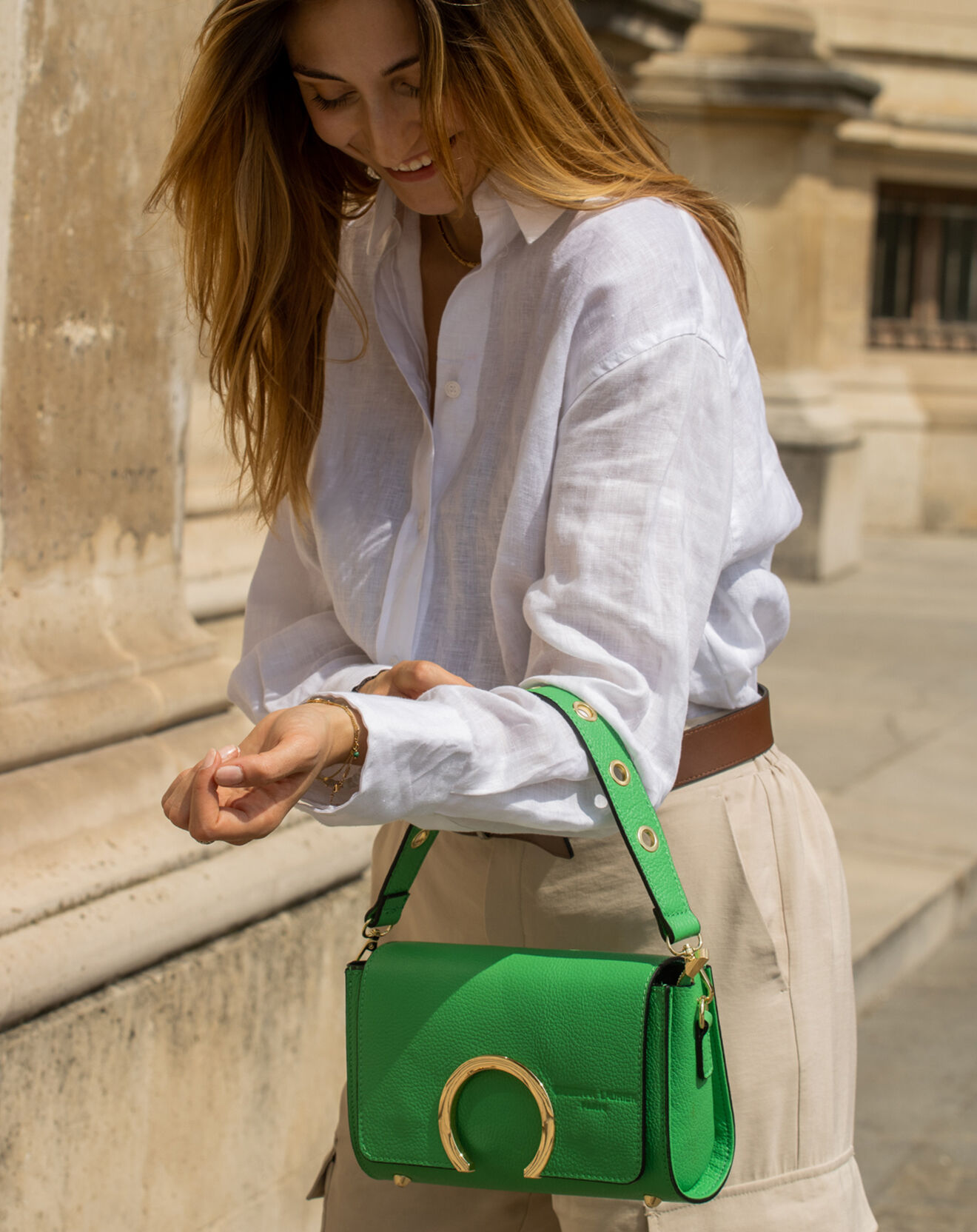Christian Laurier Sac à main en Cuir Ralph vert - 26x14x8 cm