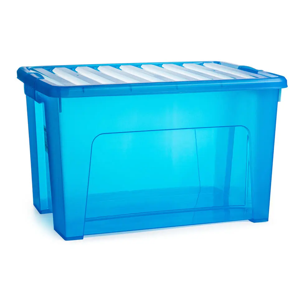 Plasticforte Opbergbox met deksel - blauw - 47L - kunststof