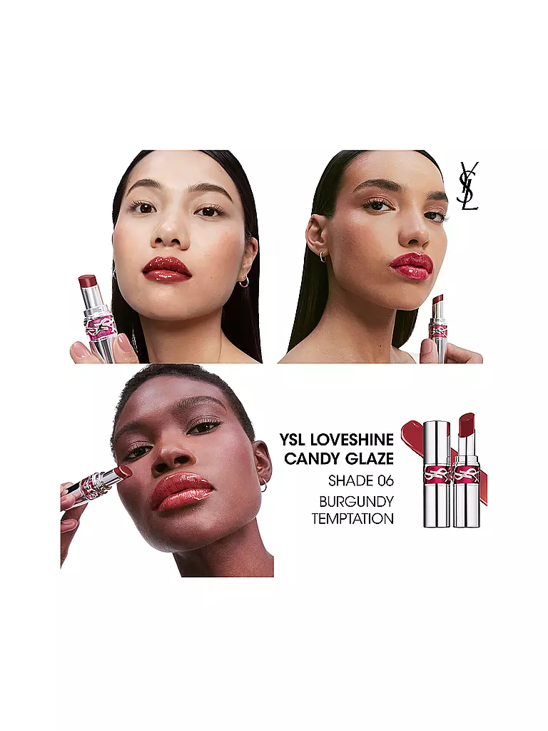 YVES SAINT LAURENT Loveshine Candy Glaze Lipgloss-Stick (6 Burgundy Temptation) koralle