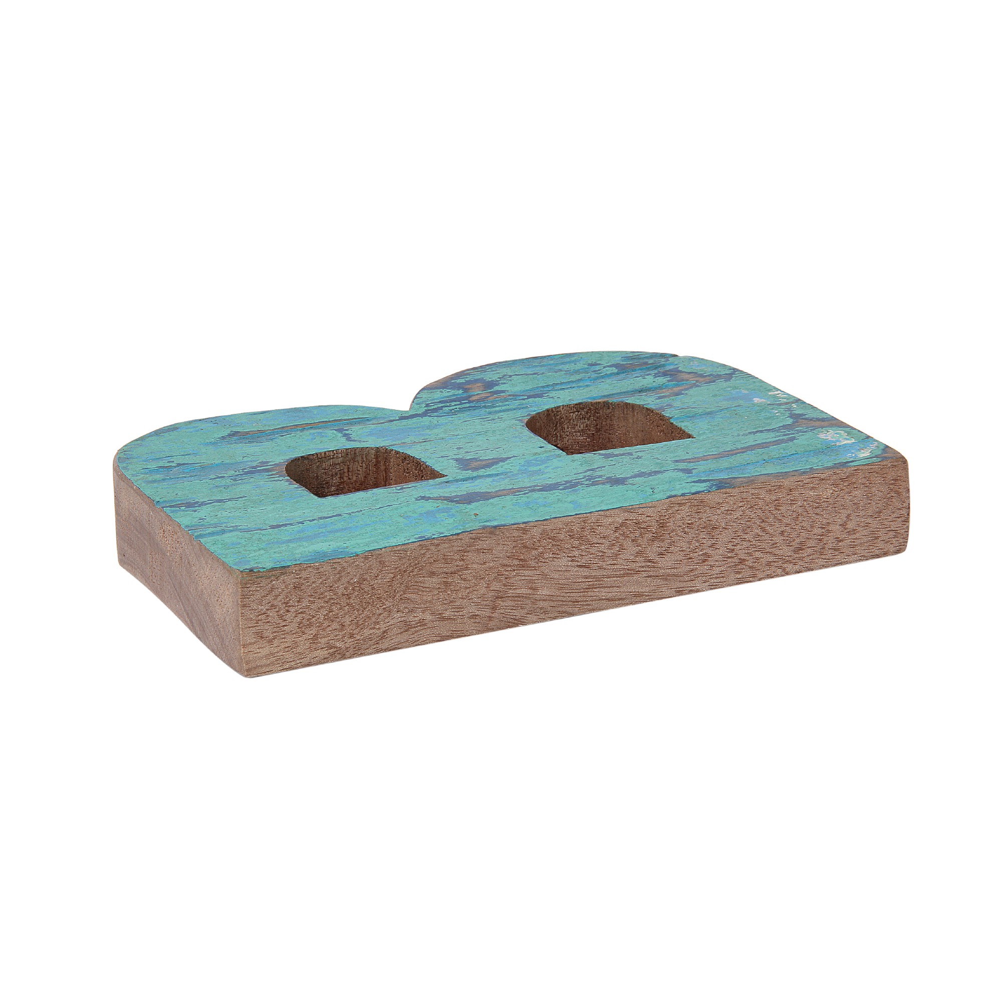 Holzbuchstabe 'B', mehrfarbig, T 2,5 cm, B 13 cm, H 19 cm von fischer's lagerhaus