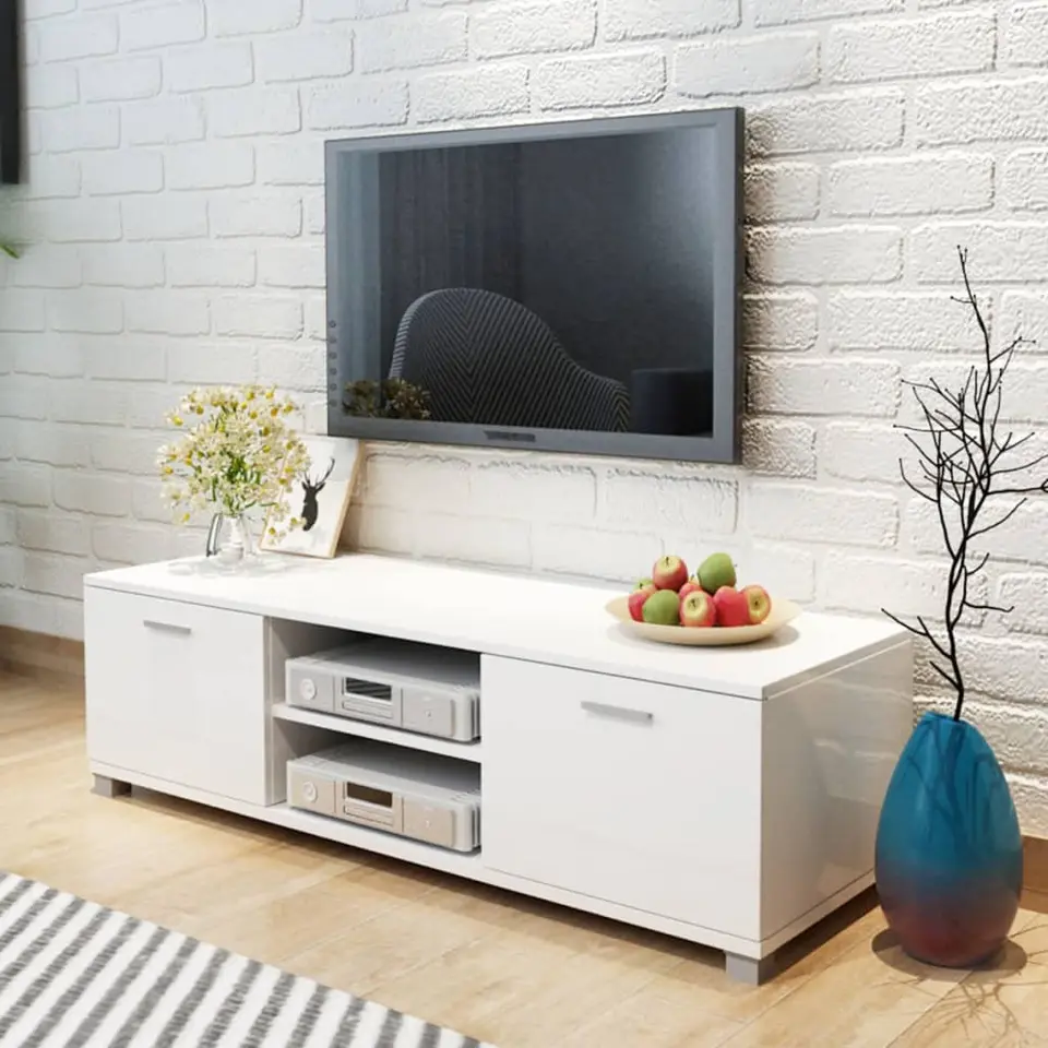 vidaXL - Tv-kast - Wit - Bewerkt hout