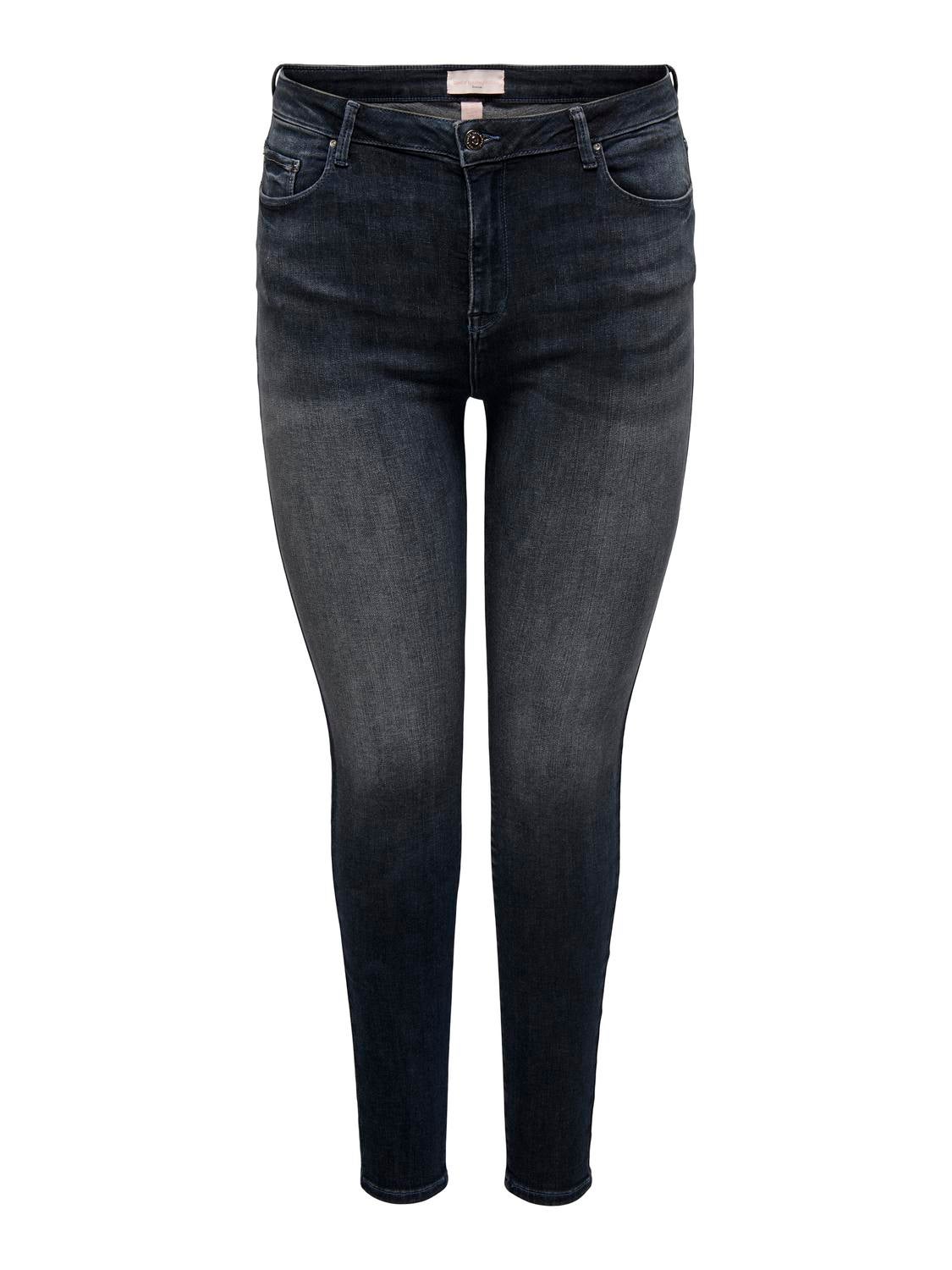CAREMMA Mittlere Taille Skinny Fit Jeans Blue Black Denim