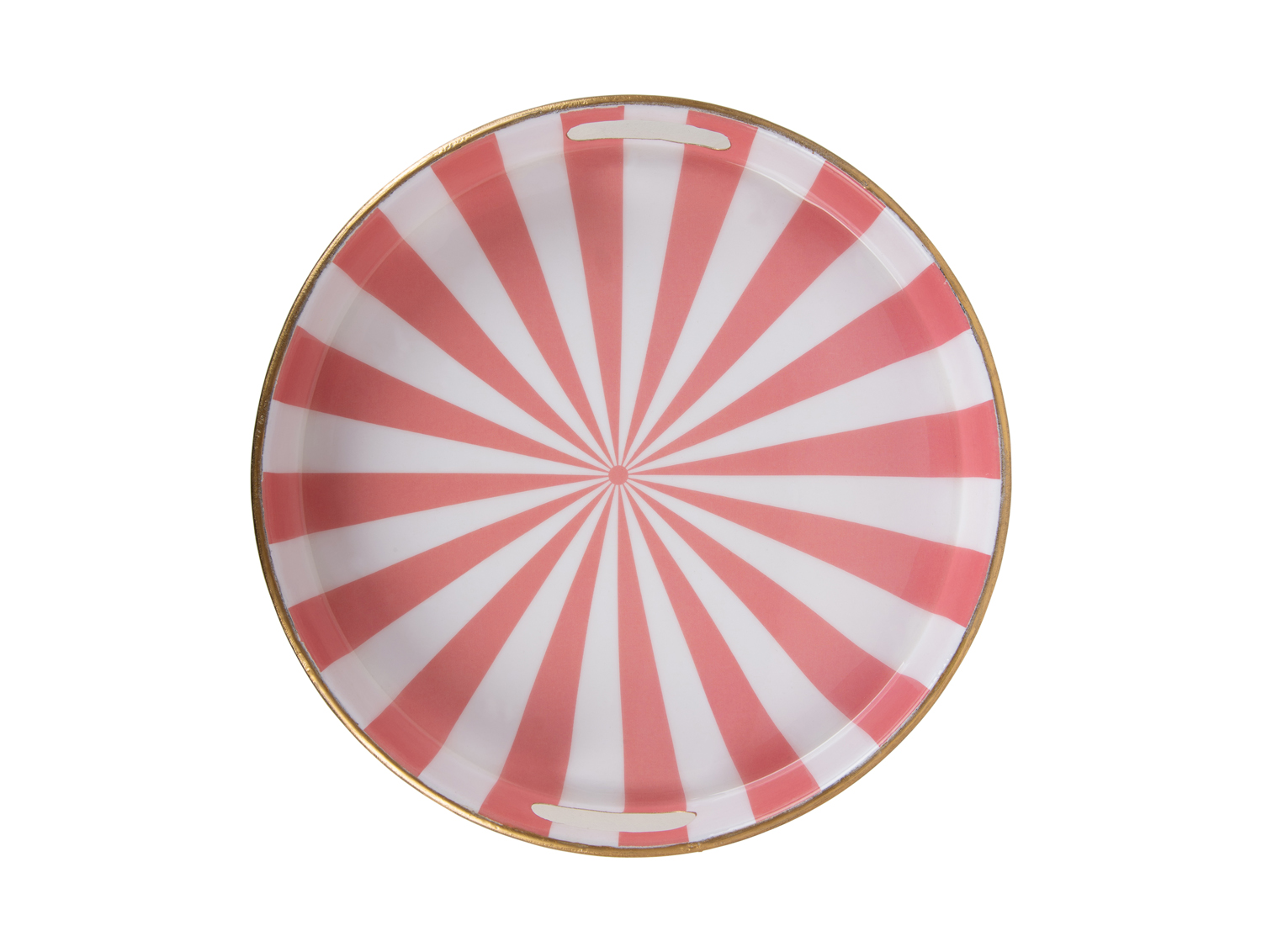 Tray set Candy Swirl enamel flamingo pink & white, Set of 2pcs