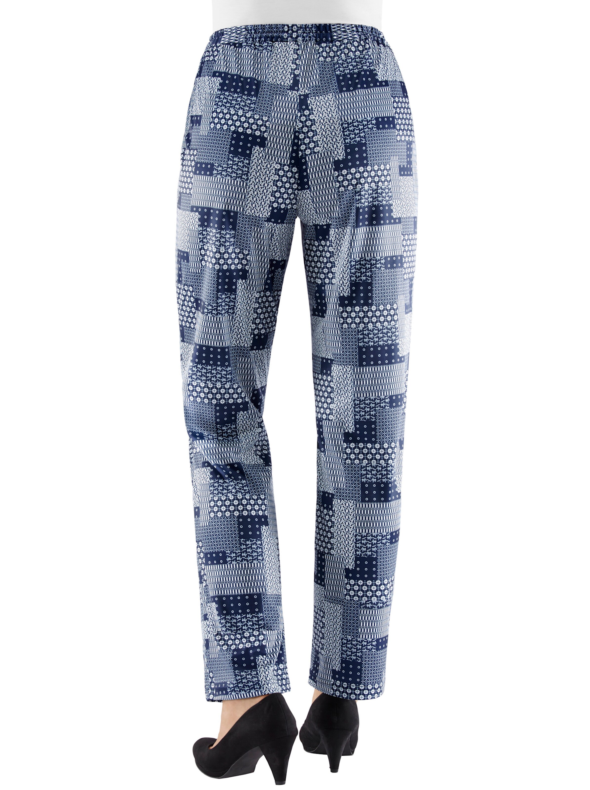 Jerseyhose in marine-gemustert