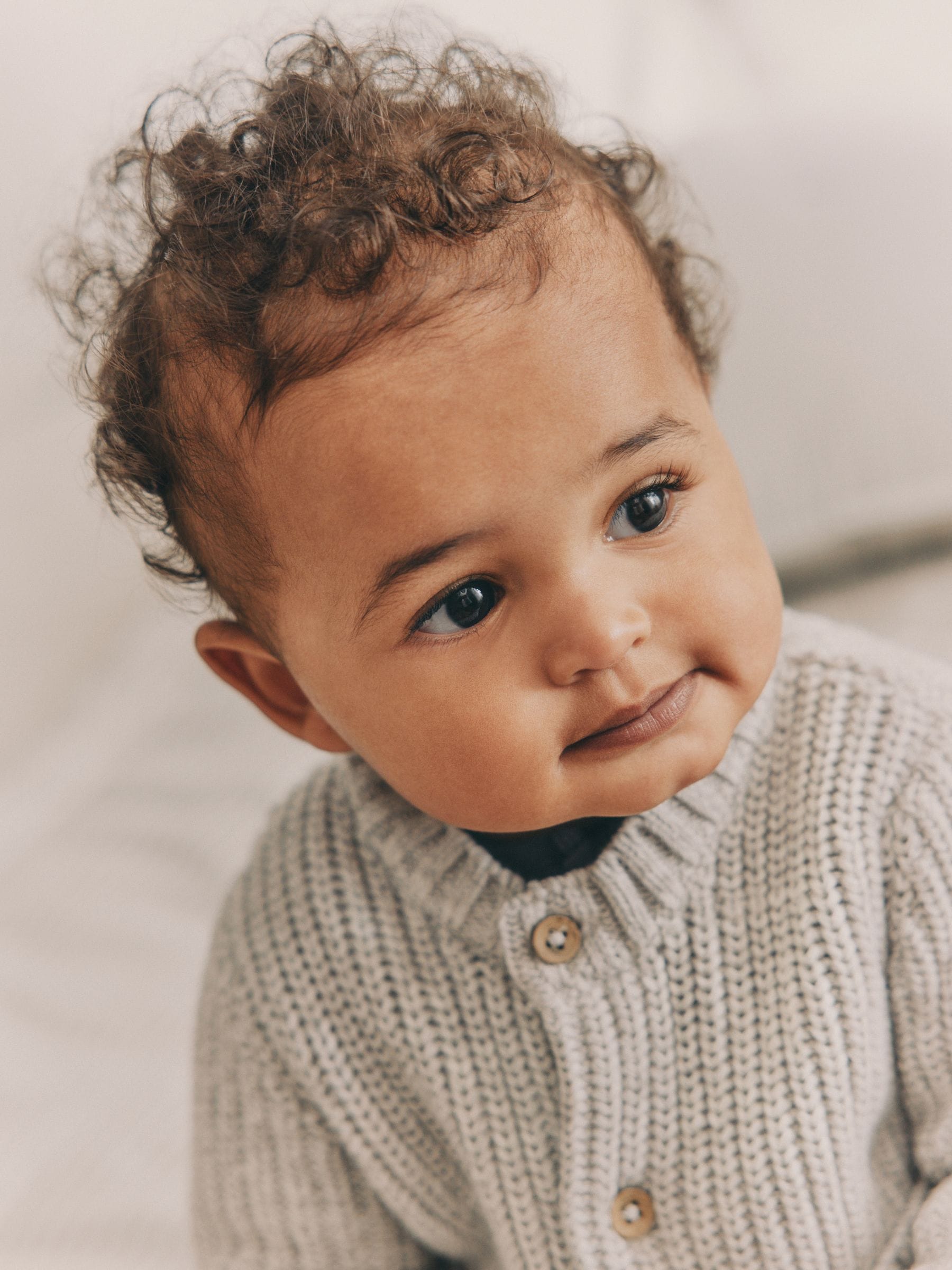 Grijs Geboren in 2025 - Gebreid Babyvest van 100% katoen