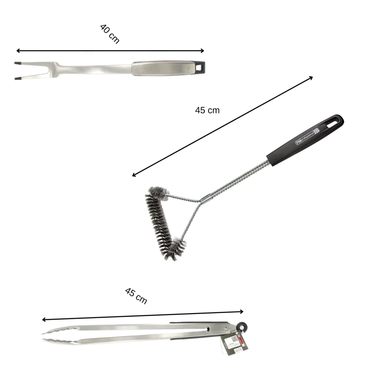 Ensemble 3 ustensiles professionnels pour barbecue FM Professional