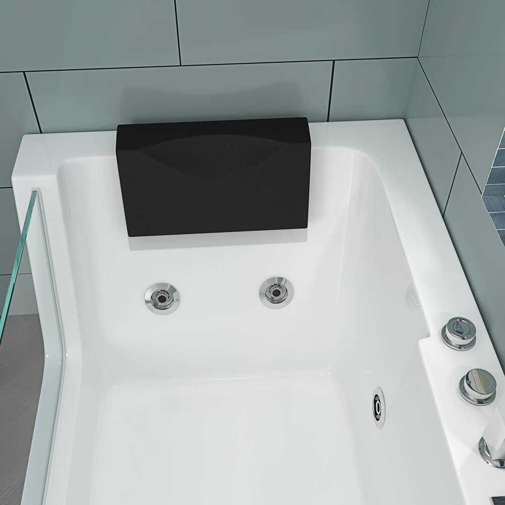 Home Deluxe - Whirlpoolbad - CARICA Rechts Wit met Verwarming en Massage - Afmetingen: 170 x 80 x 59 cm | Hoekbad, Binnenbad
