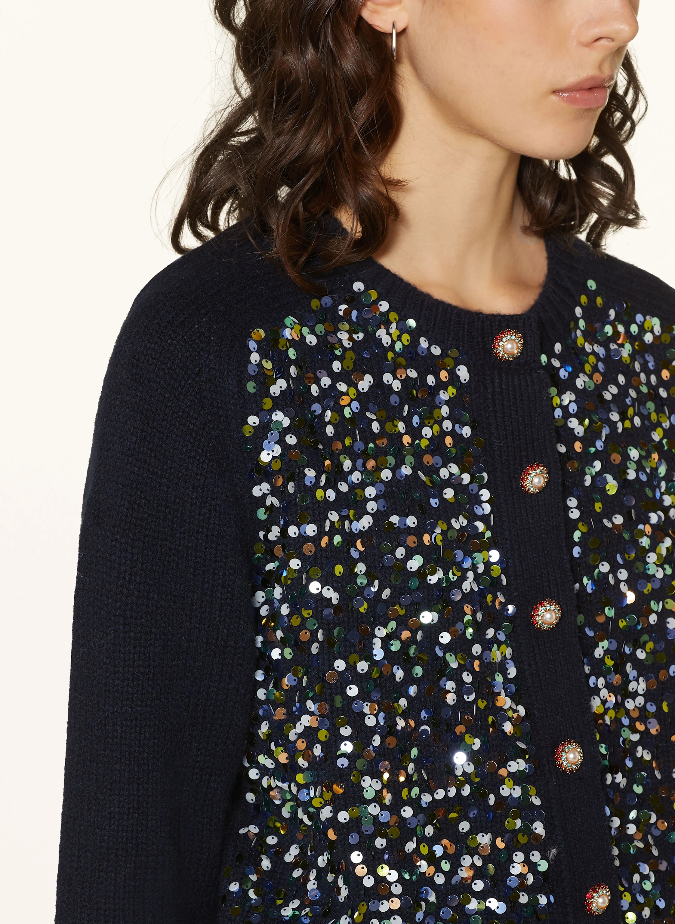 ESSENTIEL ANTWERP Strickjacke HALTER mit Pailletten