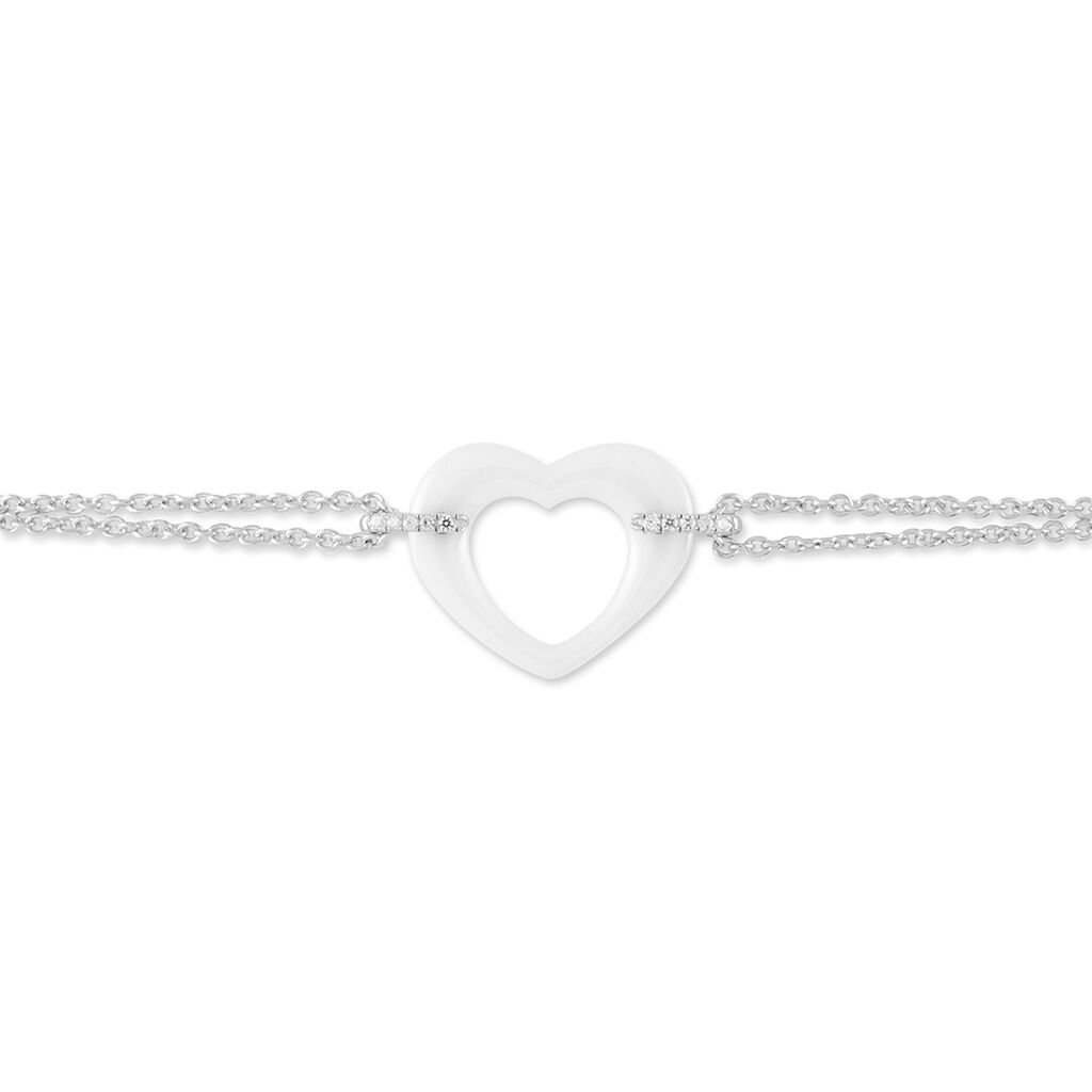 Bracelet Vivianne Argent Blanc Oxyde De Zirconium Et Céramique