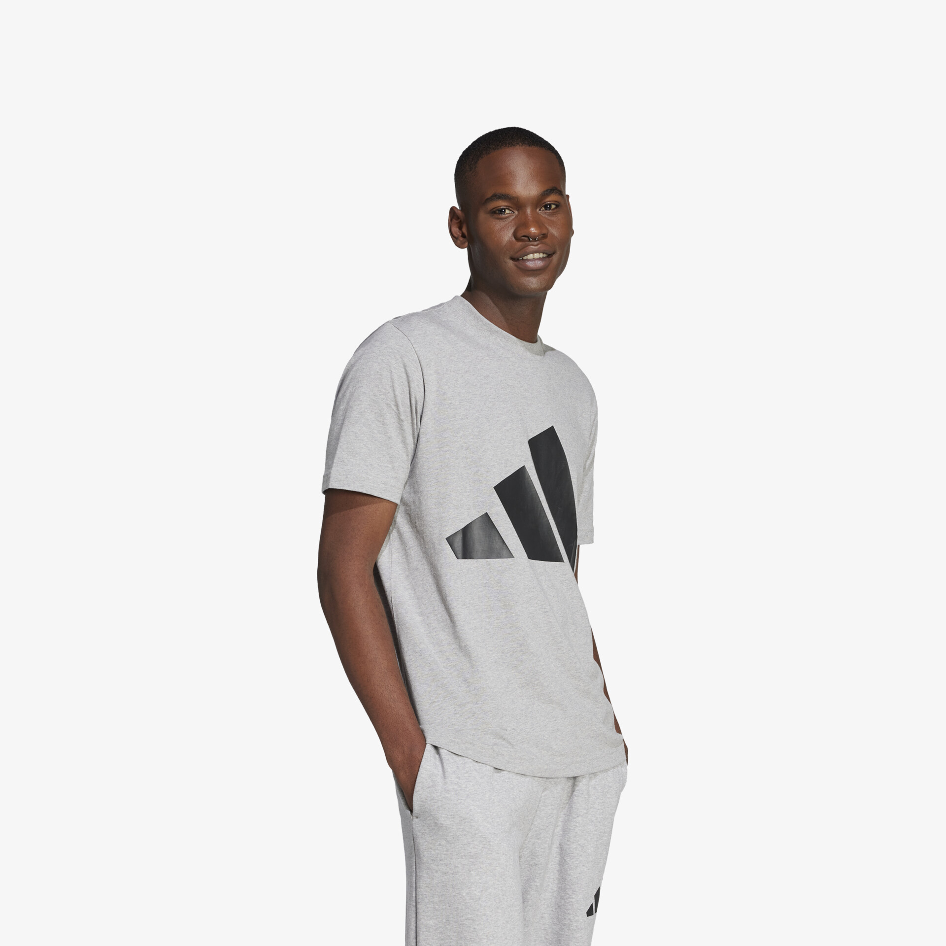 adidas Essentials Big Logo Herren T-Shirt grau