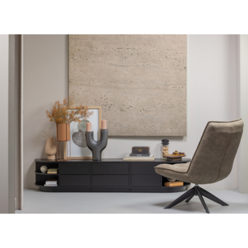 WOOOD fauteuil Jouke groen leerlook polyester draaibaar