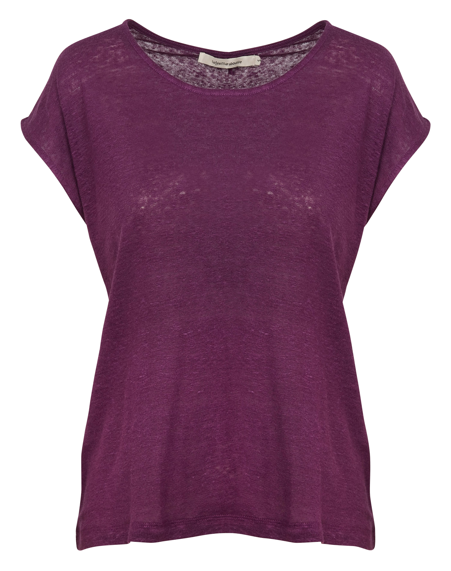 Tee-shirt droit chiné en lin | Violet