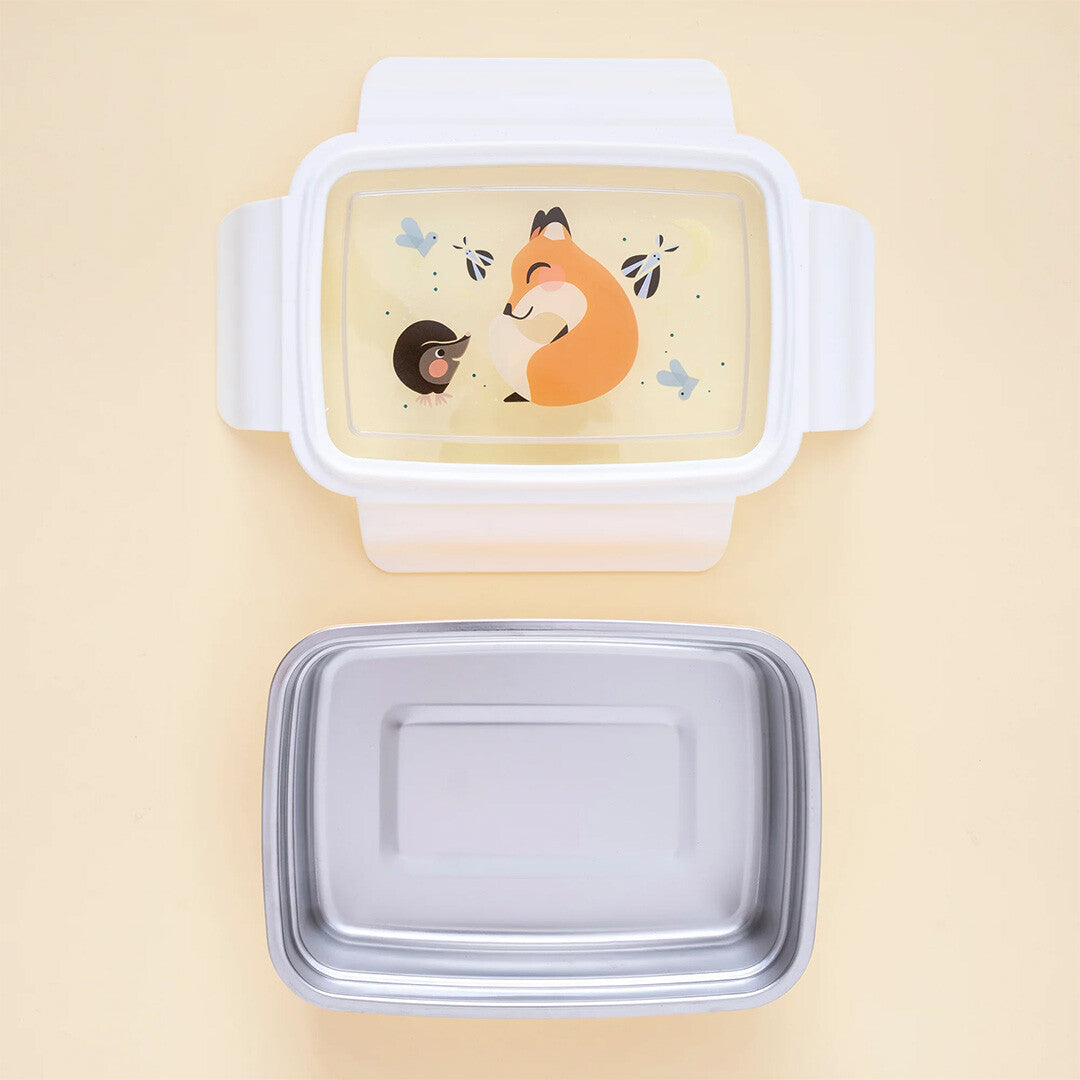 Petit monkey rvs broodtrommel bento - vos
